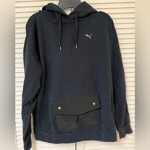 Puma Men’s Black Hoodie with Kangaroo Pocket - Size Medium - VGUC